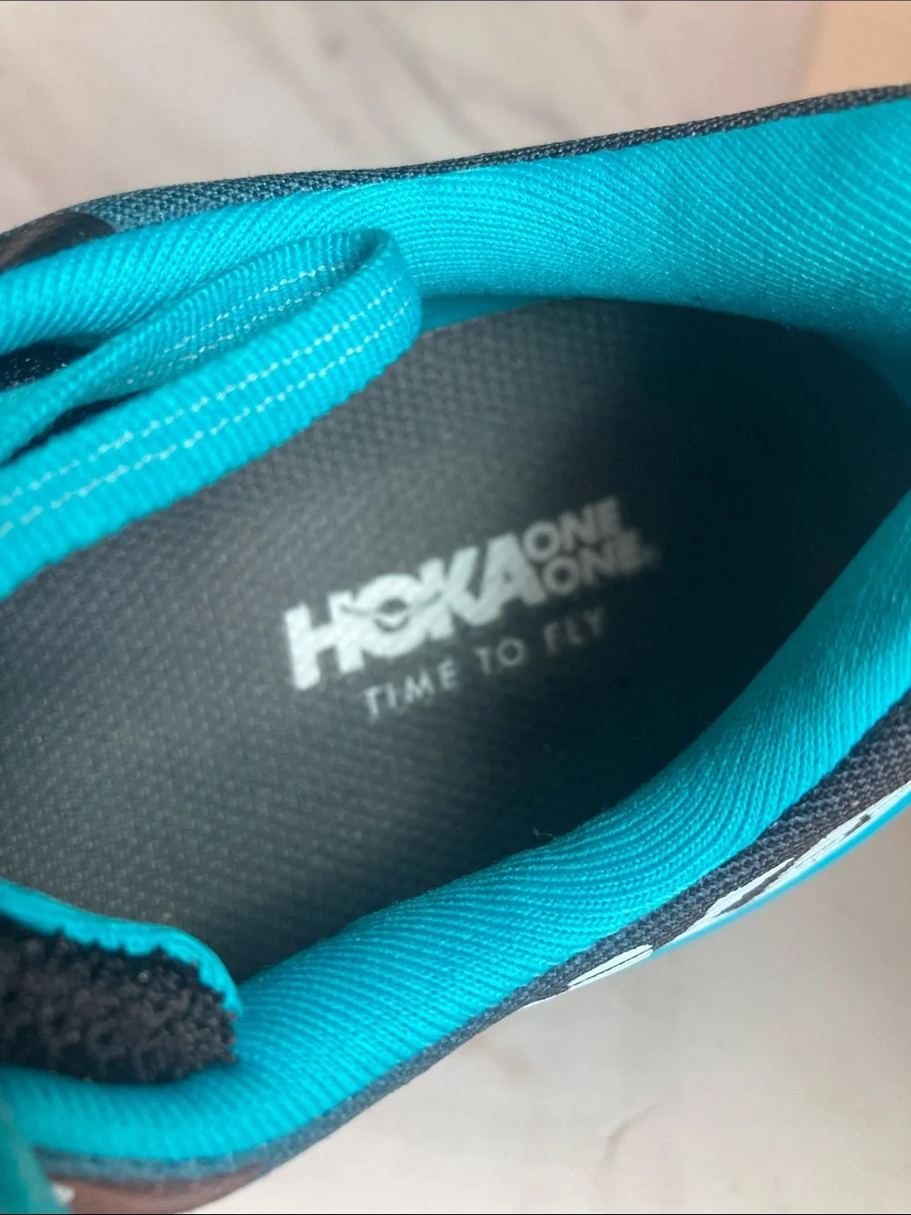 Hoka Women's Teal and Navy Athletic Running Shoes